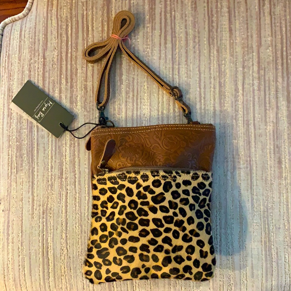 Myra leather and hair on bag